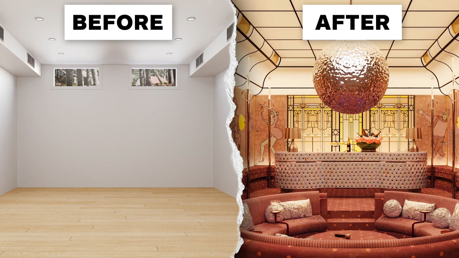 3 Interior Designers Transform The Same Basement Rec Room