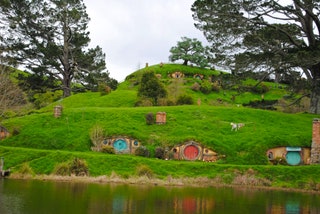 The Shire set from Lord of the Rings