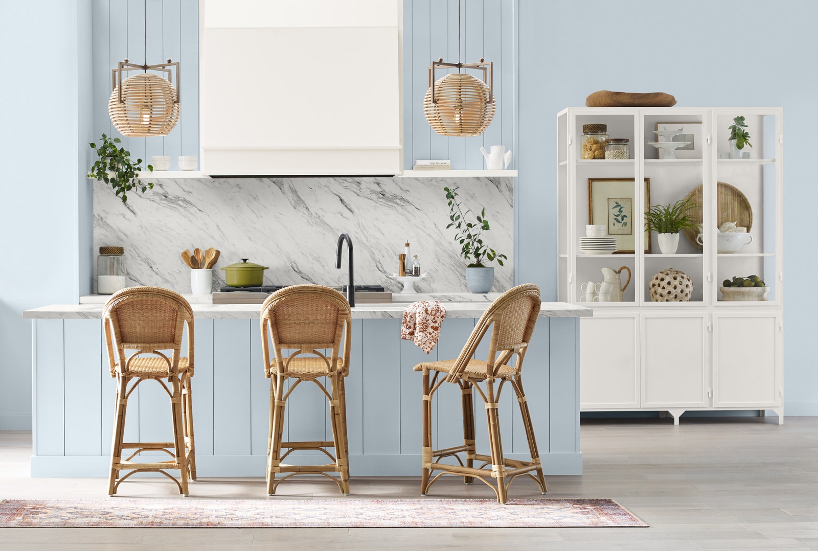 kitchen in Sherwin Williams 2024 Color of the Year Upward
